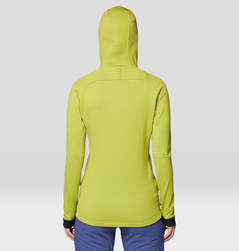 Women's Polartec® Power Grid Full Zip Hoody, Color: Python Green Heather, Black, image 3