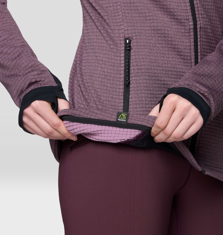 Women's Polartec® Power Grid Full Zip Hoody, Color: Blackberry Heather, Black, image 7