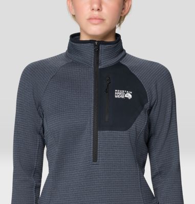 Women's Polartec® Power Grid Half Zip Jacket, Color: Blue Slate Heather, image 4