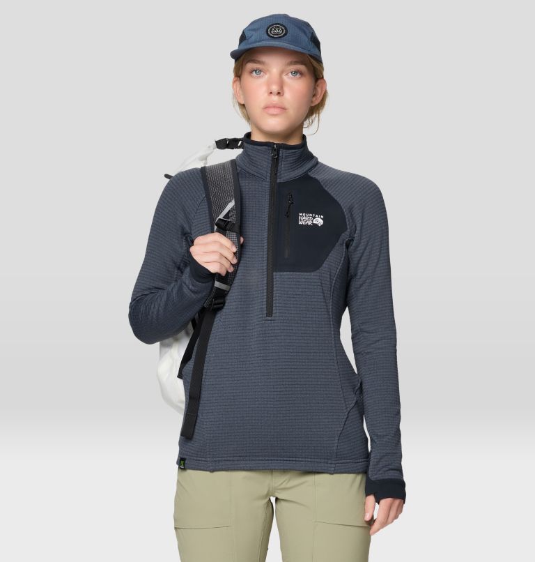 Women's Polartec® Power Grid Half Zip Jacket, Color: Blue Slate Heather, image 7