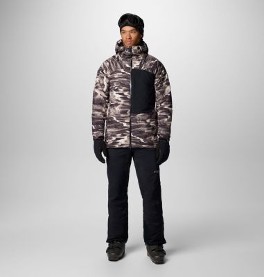 Men's Winter District III Printed Waterproof Ski Jacket, Color: Dark Stone Windblown Print, image 3