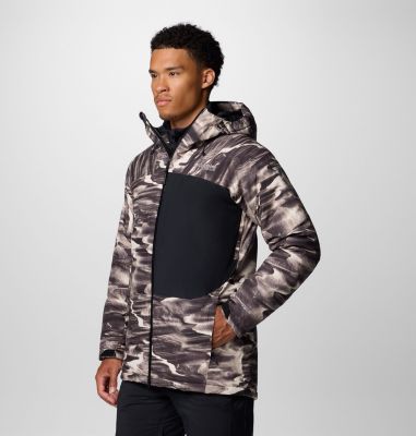 Men's Winter District III Printed Waterproof Ski Jacket, Color: Dark Stone Windblown Print, image 4