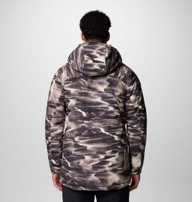 Men's Winter District III Printed Waterproof Ski Jacket, Color: Dark Stone Windblown Print, image 2
