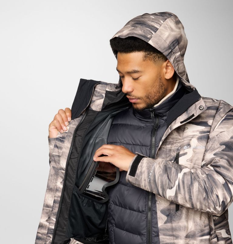 Men's Whirlibird V Printed Interchange Jacket, Color: Dark Stone Windblown Print, image 6