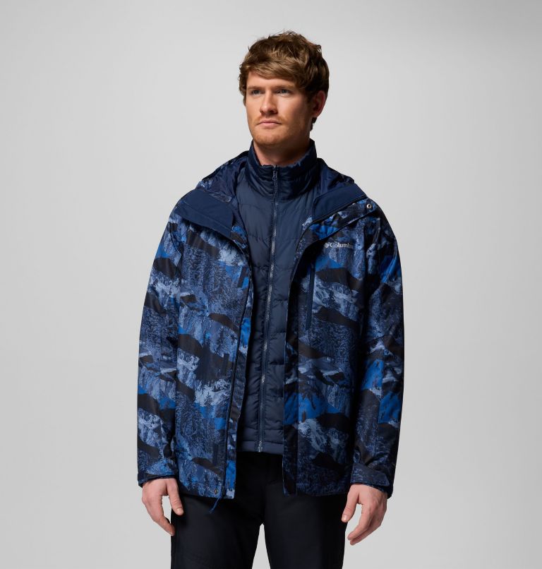 Men's Whirlibird V Printed Interchange Jacket, Color: Mountain Blue Cascades Print, image 5