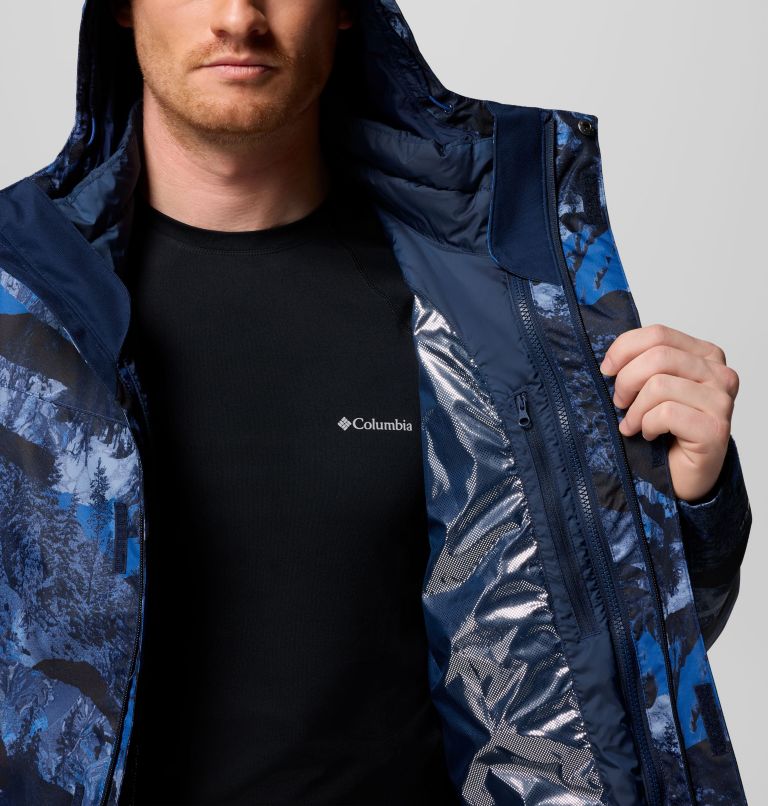 Men's Whirlibird V Printed Interchange Jacket, Color: Mountain Blue Cascades Print, image 7
