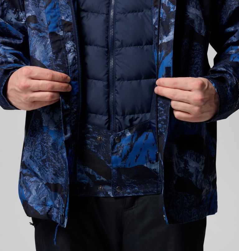 Men's Whirlibird V Printed Interchange Jacket, Color: Mountain Blue Cascades Print, image 9