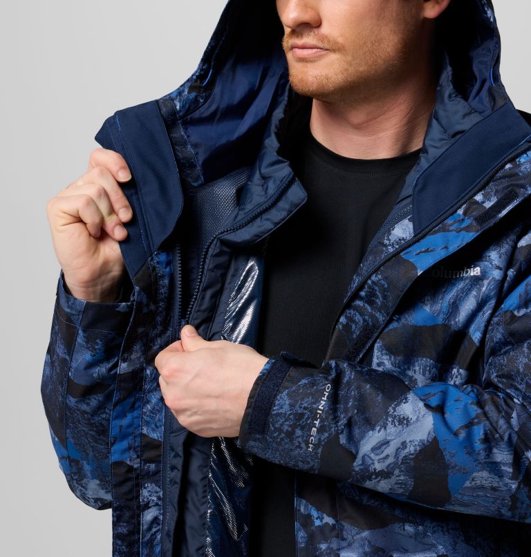 Men's Whirlibird V Printed Interchange Jacket, Color: Mountain Blue Cascades Print, image 10