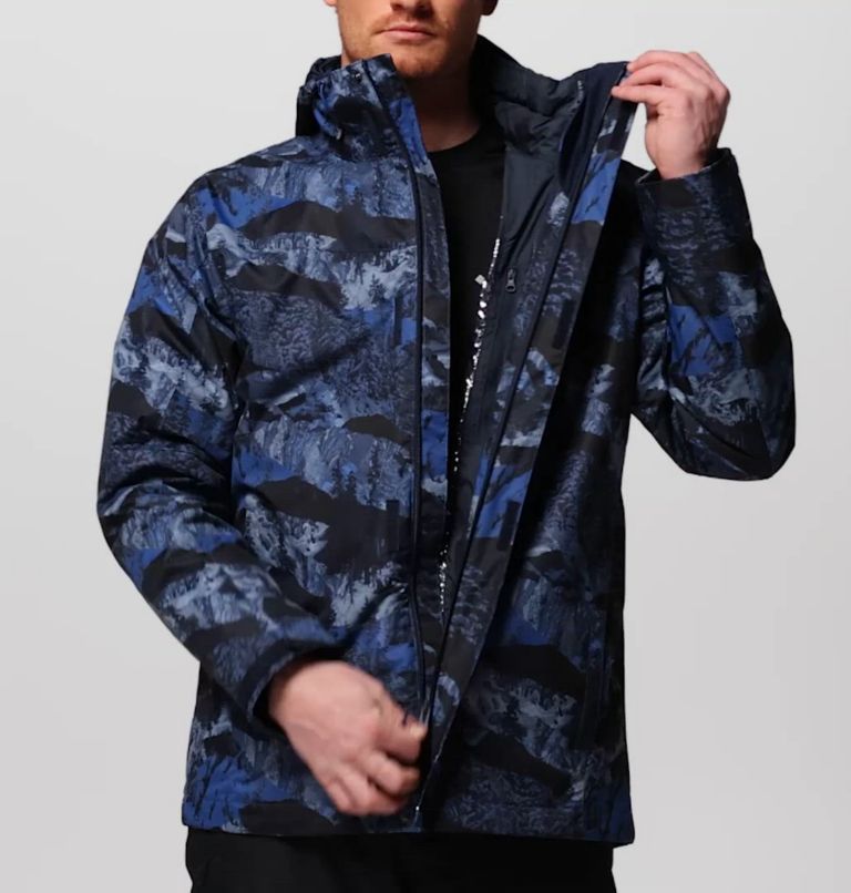Men's Whirlibird V Printed Interchange Jacket, Color: Mountain Blue Cascades Print