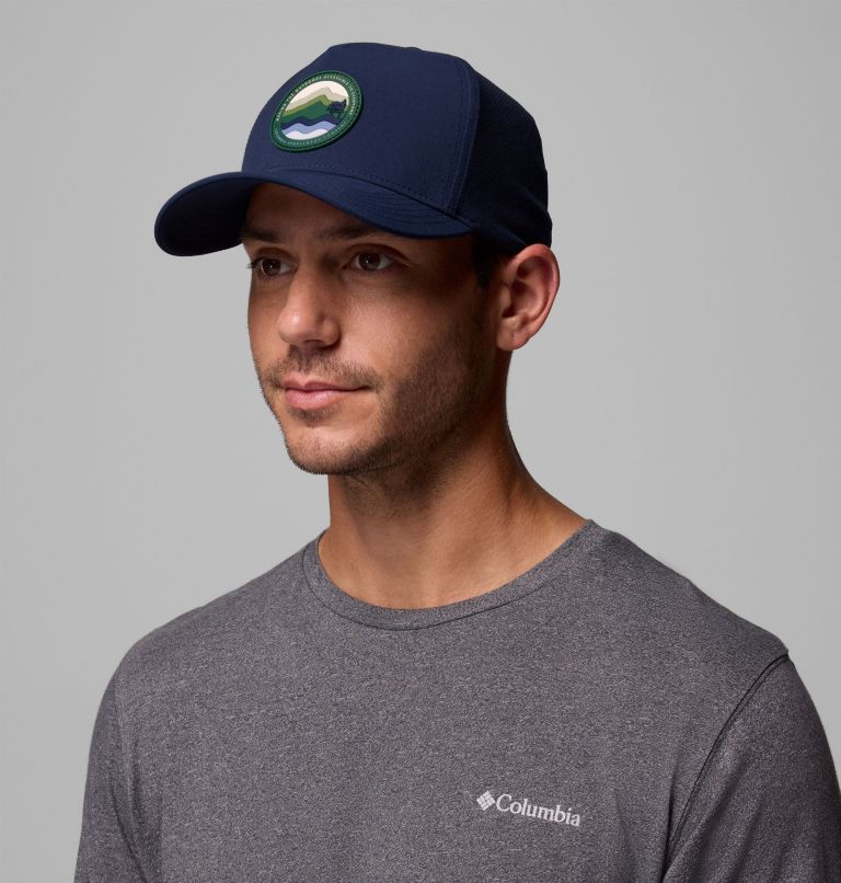 Mountaincap 3D Stretch Snap Back Ball Cap, Color: Collegiate Navy, Circular Landscape, image 3