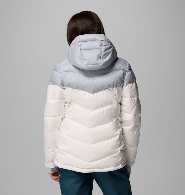 Chaqueta de esquí con aislamiento Abbott Peak para mujer, Color: Sea Salt, Cirrus Grey, image 3