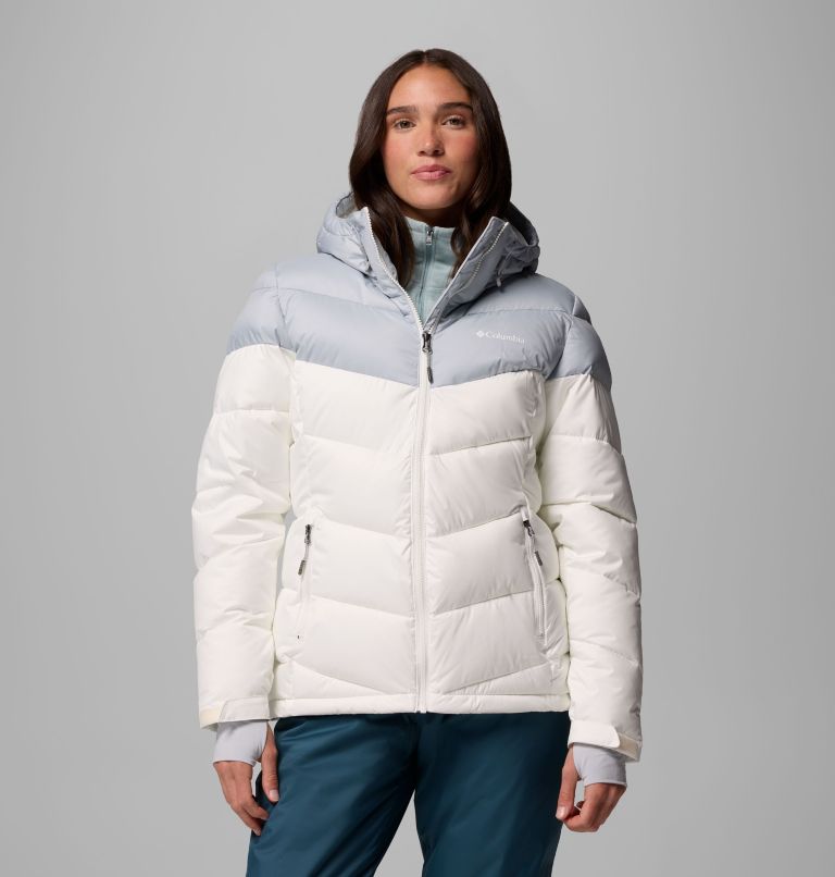 Chaqueta de esquí con aislamiento Abbott Peak para mujer, Color: Sea Salt, Cirrus Grey, image 1