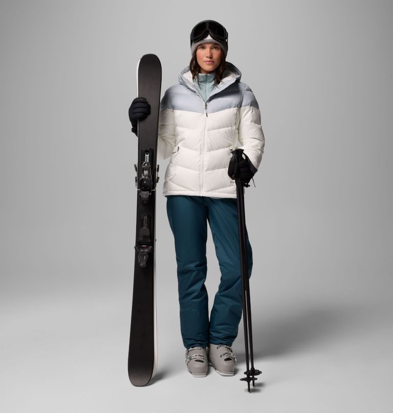 Chaqueta de esquí con aislamiento Abbott Peak para mujer, Color: Sea Salt, Cirrus Grey, image 2