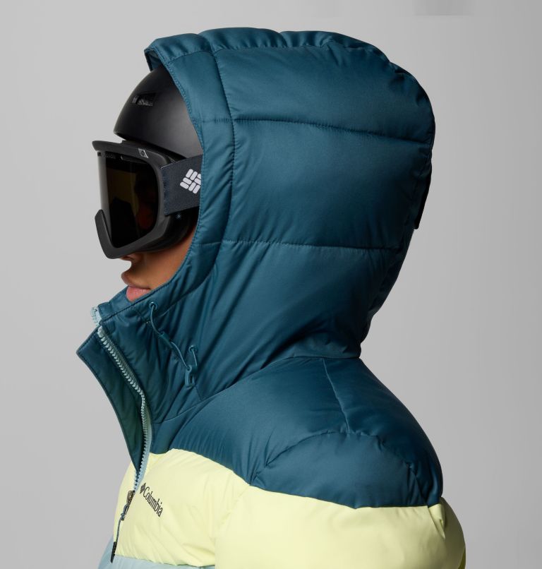 Women's Abbott Peak Insulated Waterproof Ski Jacket, Color: Crushed Blue, Everblue, Citron Haze, image 13