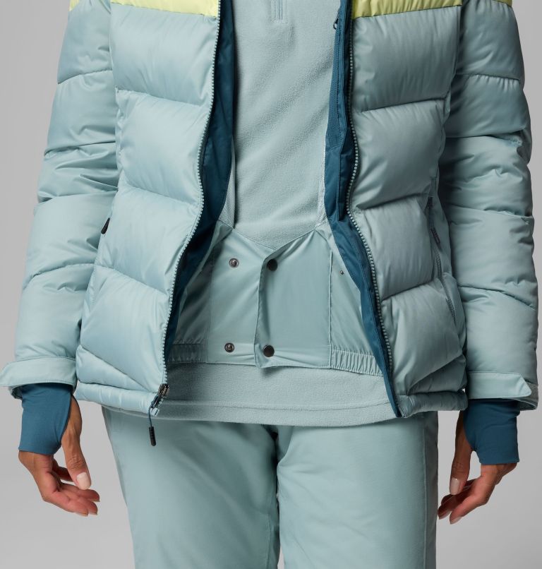 Women's Abbott Peak Insulated Waterproof Ski Jacket, Color: Crushed Blue, Everblue, Citron Haze, image 7