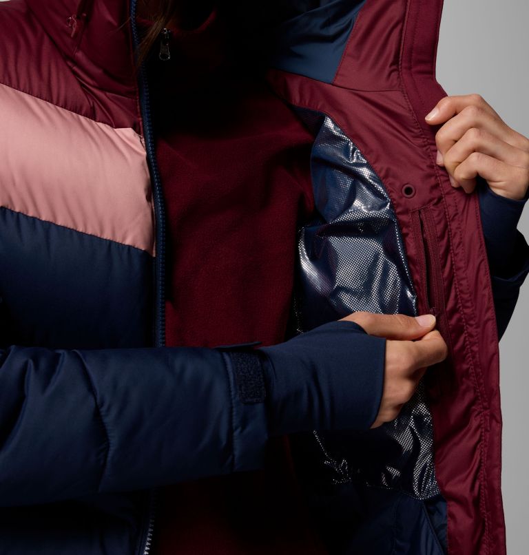 Women's Abbott Peak II Insulated Jacket, Color: Collegiate Navy, Rich Wine, Eraser Pink, image 6