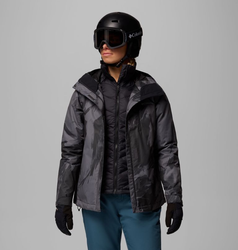 Women's Whirlibird V Printed Interchange Jacket, Color: Shark Snowflight, image 5