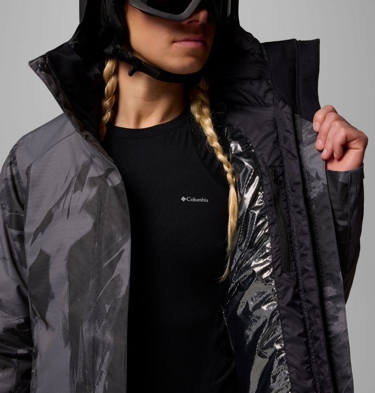 Women's Whirlibird V Printed Interchange Jacket, Color: Shark Snowflight, image 7