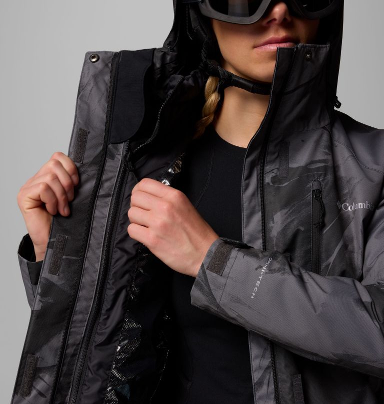Women's Whirlibird V Printed Interchange Jacket, Color: Shark Snowflight, image 10