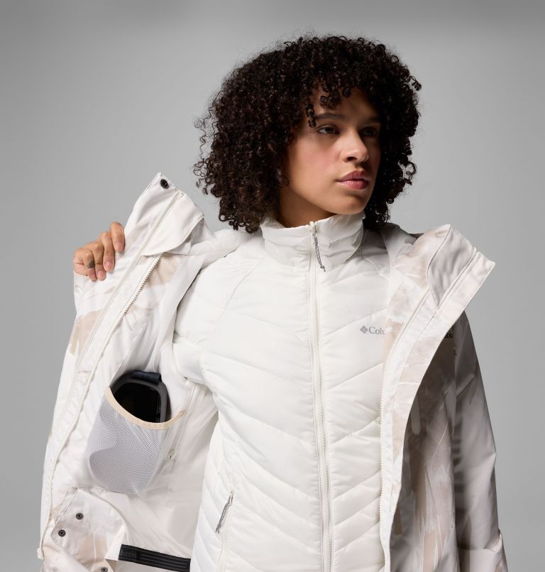 Women's Whirlibird V Printed Interchange Jacket, Color: Dark Stone Snowflight, image 8