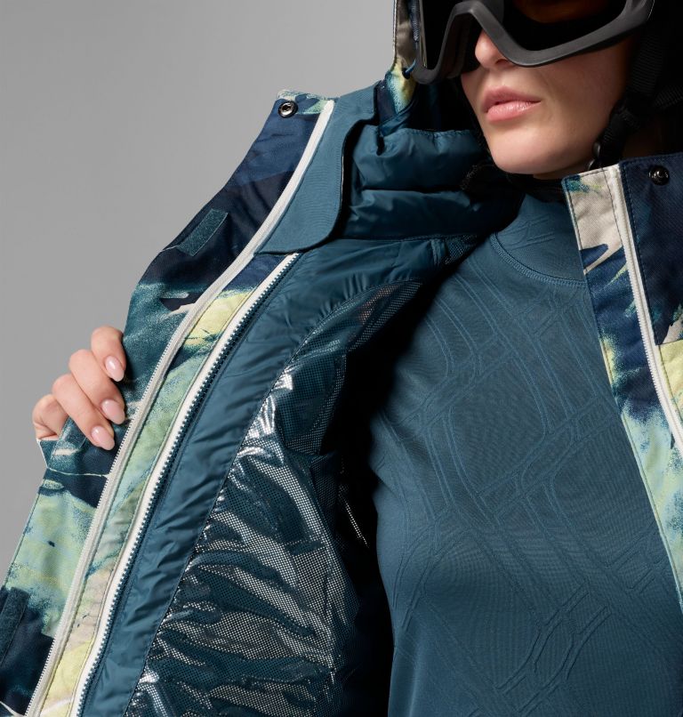 Women's Whirlibird V Printed Interchange Jacket, Color: Everblue Snowflight, image 15