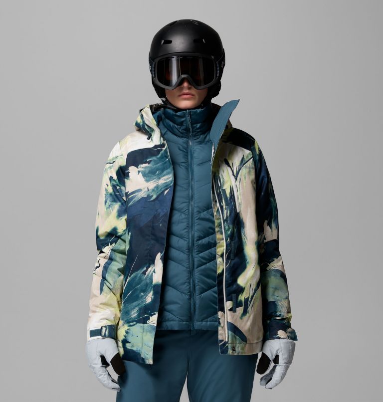 Women's Whirlibird V Printed Interchange Jacket, Color: Everblue Snowflight, image 5