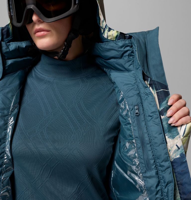 Women's Whirlibird V Printed Interchange Jacket, Color: Everblue Snowflight, image 7