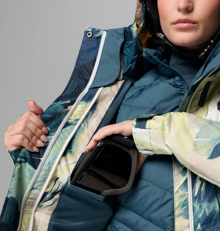 Women's Whirlibird V Printed Interchange Jacket, Color: Everblue Snowflight, image 8