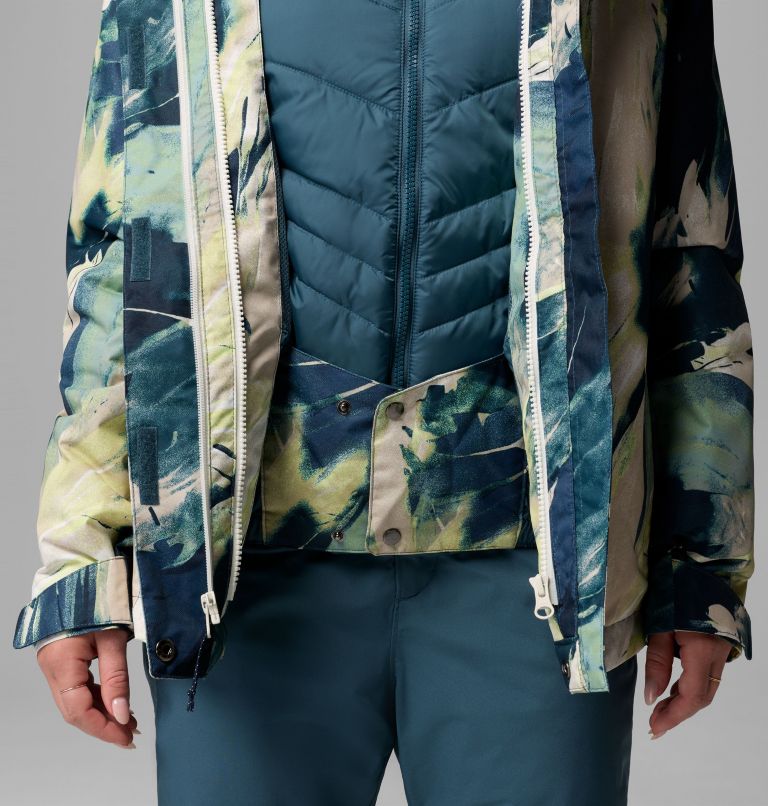 Women's Whirlibird V Printed Interchange Jacket, Color: Everblue Snowflight, image 9