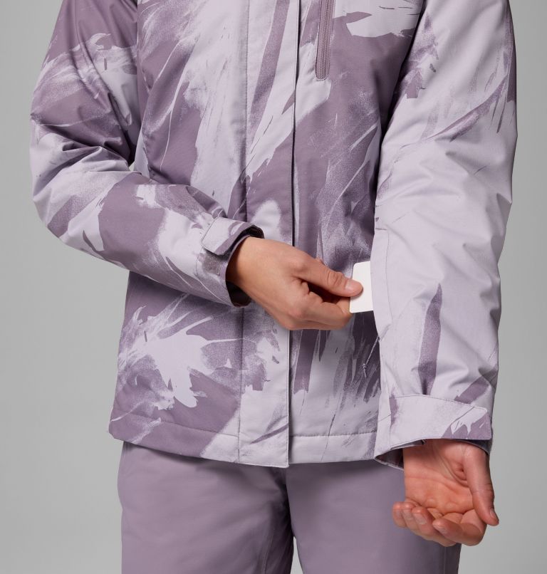 Women's Whirlibird V Printed Interchange Jacket, Color: Shale Purple Snowflight, image 13