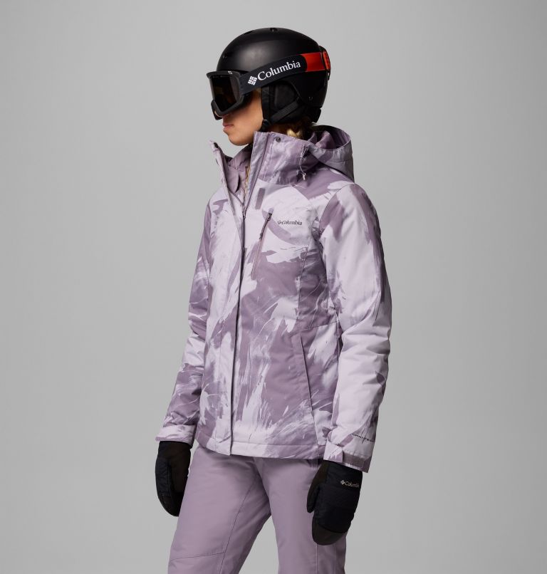 Women's Whirlibird V Printed Interchange Jacket, Color: Shale Purple Snowflight, image 4