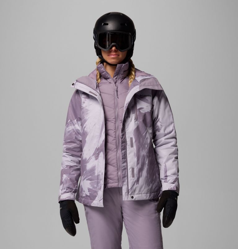 Women's Whirlibird V Printed Interchange Jacket, Color: Shale Purple Snowflight, image 5