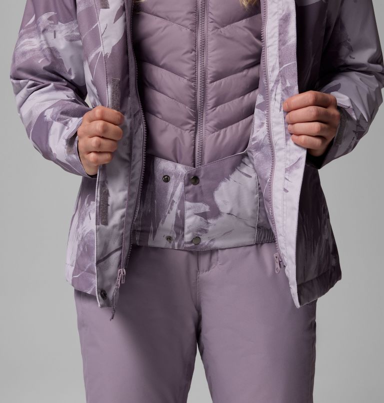 Women's Whirlibird V Printed Interchange Jacket, Color: Shale Purple Snowflight, image 9