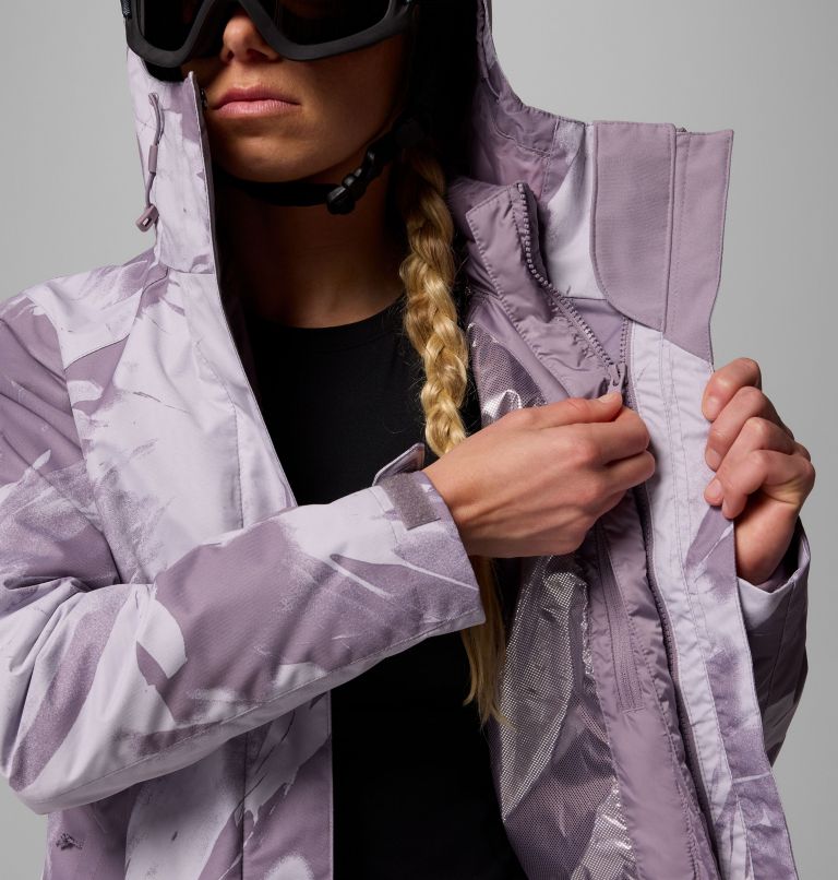Women's Whirlibird V Printed Interchange Jacket, Color: Shale Purple Snowflight, image 10