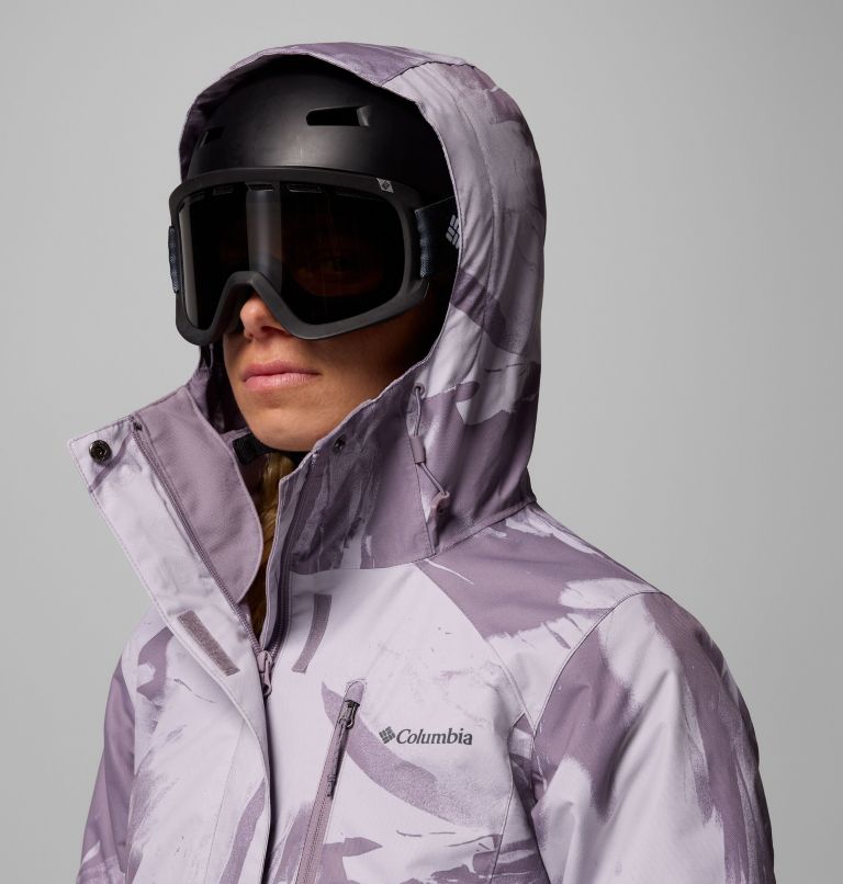 Women's Whirlibird V Printed Interchange Jacket, Color: Shale Purple Snowflight, image 11