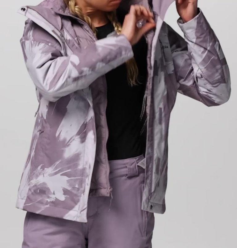 Women's Whirlibird V Printed Interchange Jacket, Color: Shale Purple Snowflight