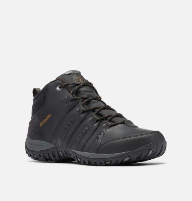 Chaussure de Marche Mid en Cuir Imperméable Woodburn III Omni-Heat Homme, Color: Black, Goldenrod, image 2