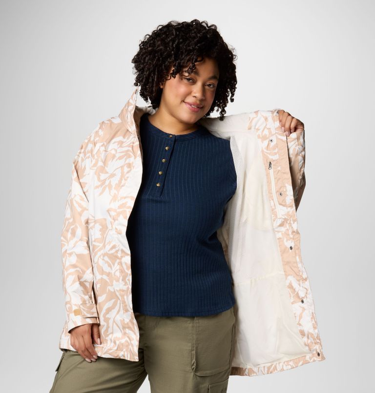 Women's Splash A Little III Printed Jacket - Plus Size, Color: Canoe Leafall Print, image 6