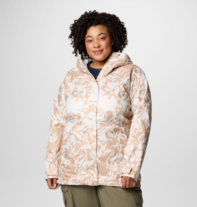 Women's Splash A Little III Printed Jacket - Plus Size, Color: Canoe Leafall Print, image 1