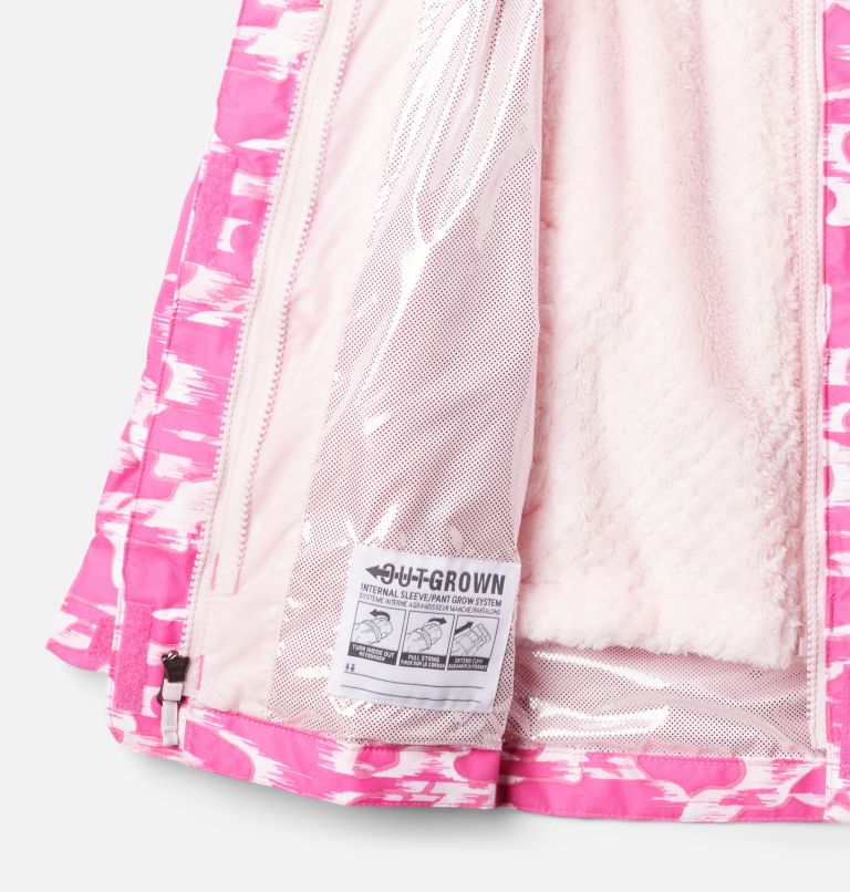 Girls' Bugaboo III Printed Fleece Interchange Jacket, Color: Pink Ice Barkblur, Satin Pink, image 3