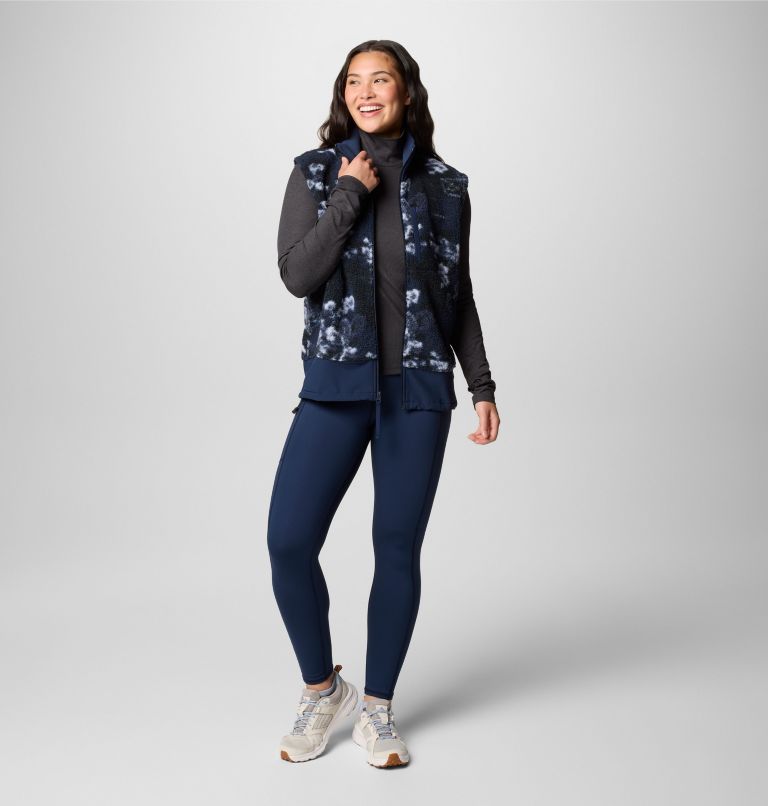 Women's Boundless Trek Printed Vest, Color: Coll Navy, Coll Navy Shadowvines, image 3