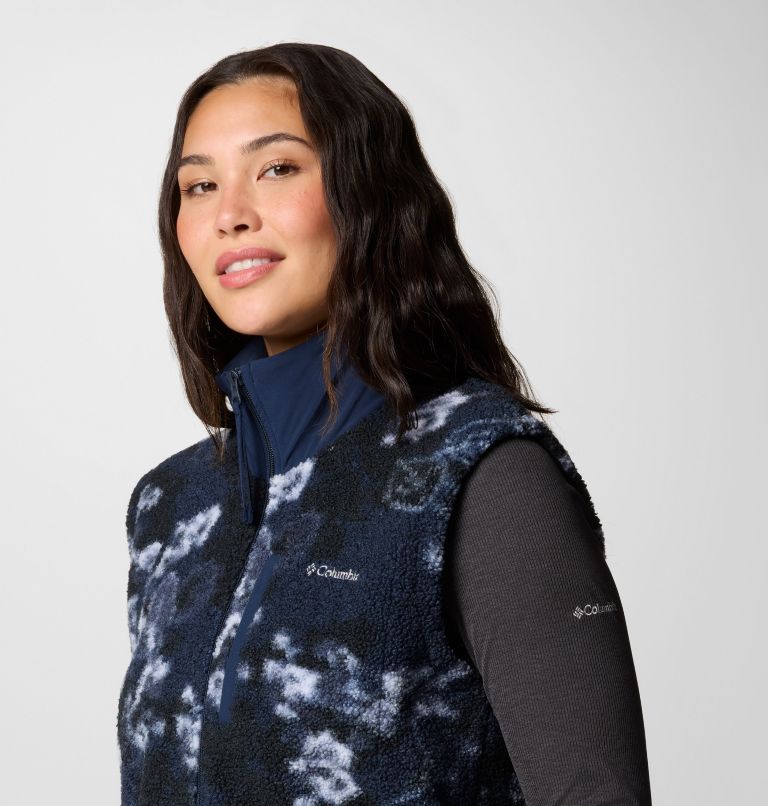 Women's Boundless Trek Printed Vest, Color: Coll Navy, Coll Navy Shadowvines, image 5