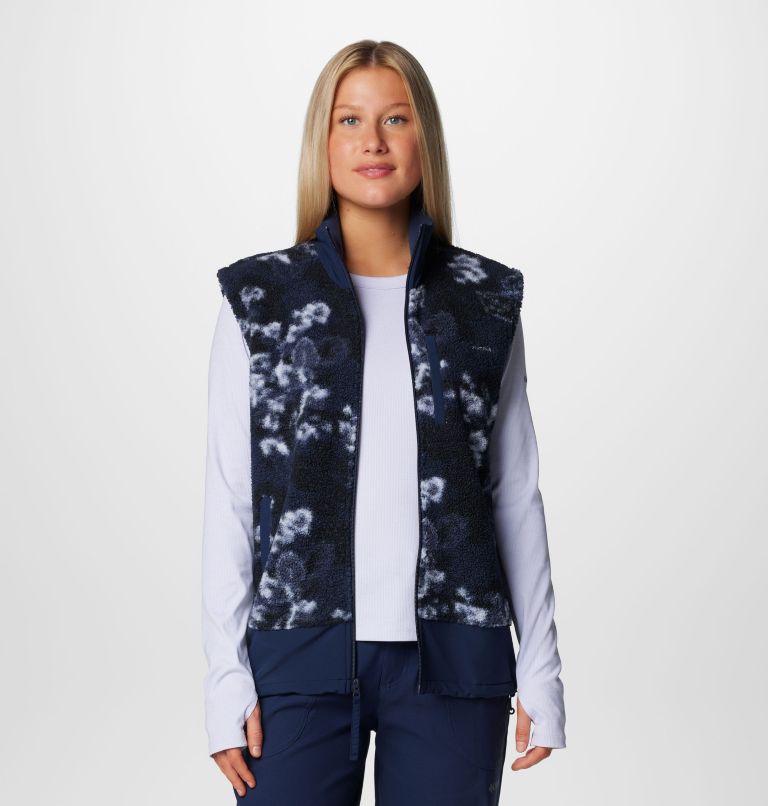 Women's Boundless Trek Printed Vest, Color: Coll Navy, Coll Navy Shadowvines, image 8