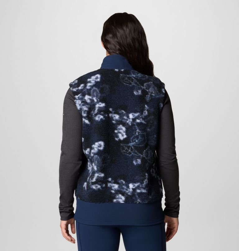 Women's Boundless Trek Printed Vest, Color: Coll Navy, Coll Navy Shadowvines, image 2