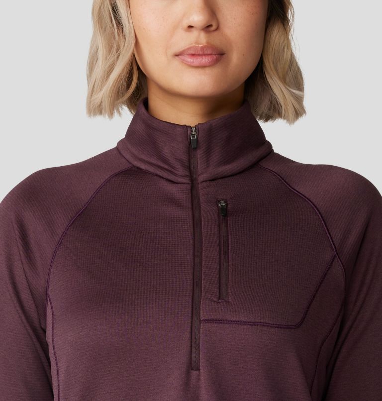 Women's Glacial Trail Half Zip, Color: Blackberry, image 4