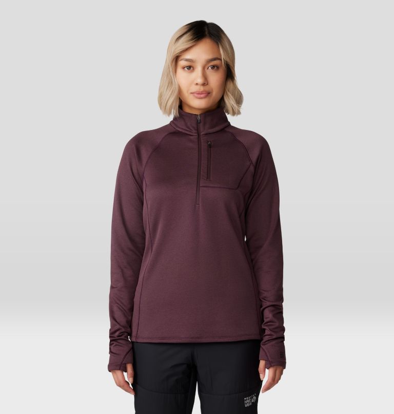 Women's Glacial Trail Half Zip, Color: Blackberry, image 5