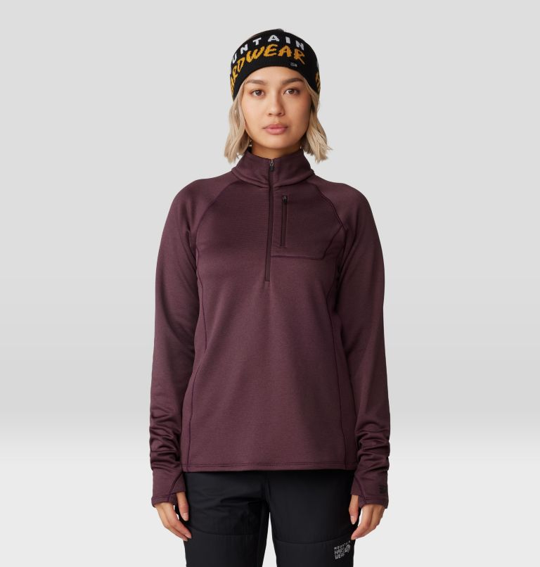 Women's Glacial Trail Half Zip, Color: Blackberry, image 1