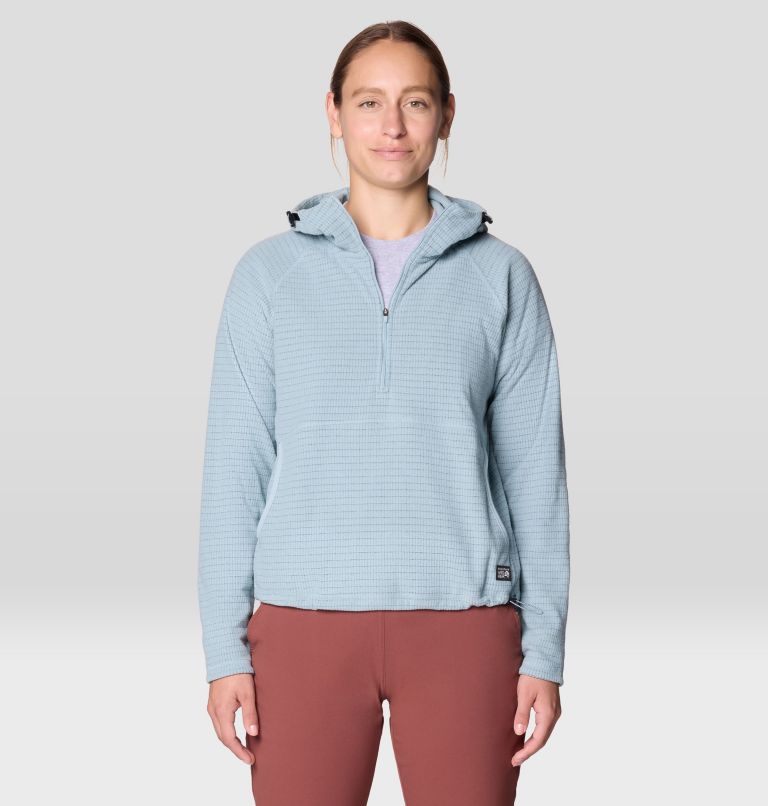Women's Summit Grid Half Zip Hoody, Color: Ice Shadow, image 4