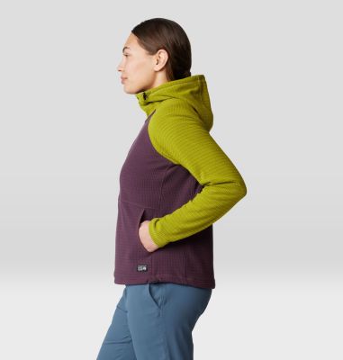 Women's Summit Grid Half Zip Hoody, Color: Blackberry, Python Green, image 11
