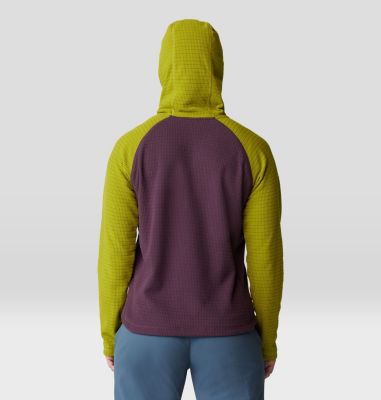 Women's Summit Grid Half Zip Hoody, Color: Blackberry, Python Green, image 10